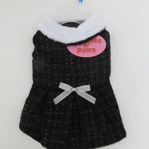 (#102) Pooches N paws Dog Dress Black n white